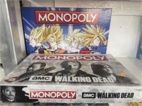 Dragon ball z and the walking dead monopoly board