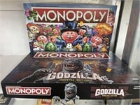 Garbage pail kids and Godzilla monopoly board