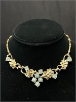 Vintage Silver Tone Rhinestone Necklace