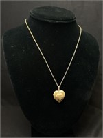 Vintage Gold Filled Double Heart Locket & Chain