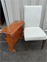 Upholstered dining chair 19"W x 38"H and wooden