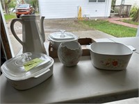 Corning ware dishes w/ pitcher