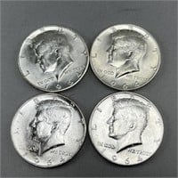 (2) 1964-P & (2) 1964-D Kennedy Silver (90%) Half