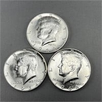 (2) 1964-P & (1) 1964-D Kennedy Silver (90%) Half