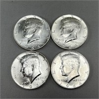 (2) 1964-P & (2) 1964-D Kennedy Silver (90%) Half