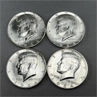 (2) 1964-P & (2) 1964-D Kennedy Silver (90%) Half