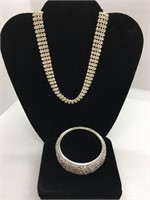 Vintage Rhinestone Necklace and Bracelet