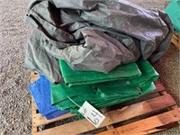 Pallet of misc tarps