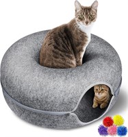 Cat Tunnel Bed for Indoor Cats (24*24*11in) Gray