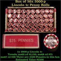 Box of 50 Rolls of 2006-p Gem Unc Lincoln Cents 1c