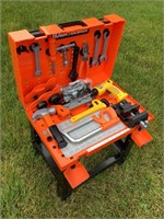 Children’s Black and Decker work bench and tools