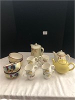 Vintage Hall Tea Pots, Rooster Bowls ++