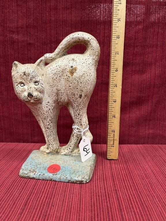 Cast iron cat door stop 8”