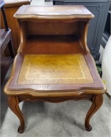 STEP BACK LEATHER TOP END TABLE