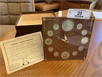 Century Clock w/Uncirculated Silver Coins