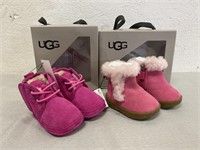 2 New Ugg Plush XS/0-6 Baby Girls Shoes