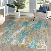 Modern Waterfall Blue/Multi 3 ft. X 5 ft. Rug