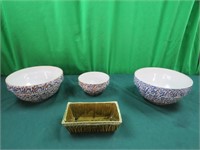 3 Ceramic Bowls, Planter