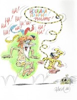 Batem. Dessin original dédicacé Marsupilami