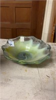 Tree Blown Frosted Glass Bowl