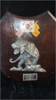 Military Recognition Plaque, Repousse Plated Tiger