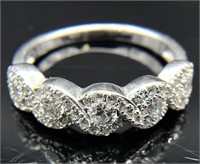 Infinity Halo Sterling Silver Ring Sz 9