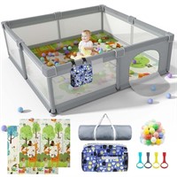 LUTIKAING 79"x71" Baby Playpen with Mat  Safe Play