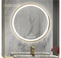 Msrorriw 24 Inch LED Gold Frame Bathroom Mirror