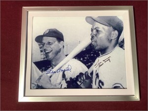 Stan Musial And Willie Mays Signed and Framed 8x10