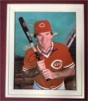 Pete Rose Signed and Framed 8x10 Photo With COA