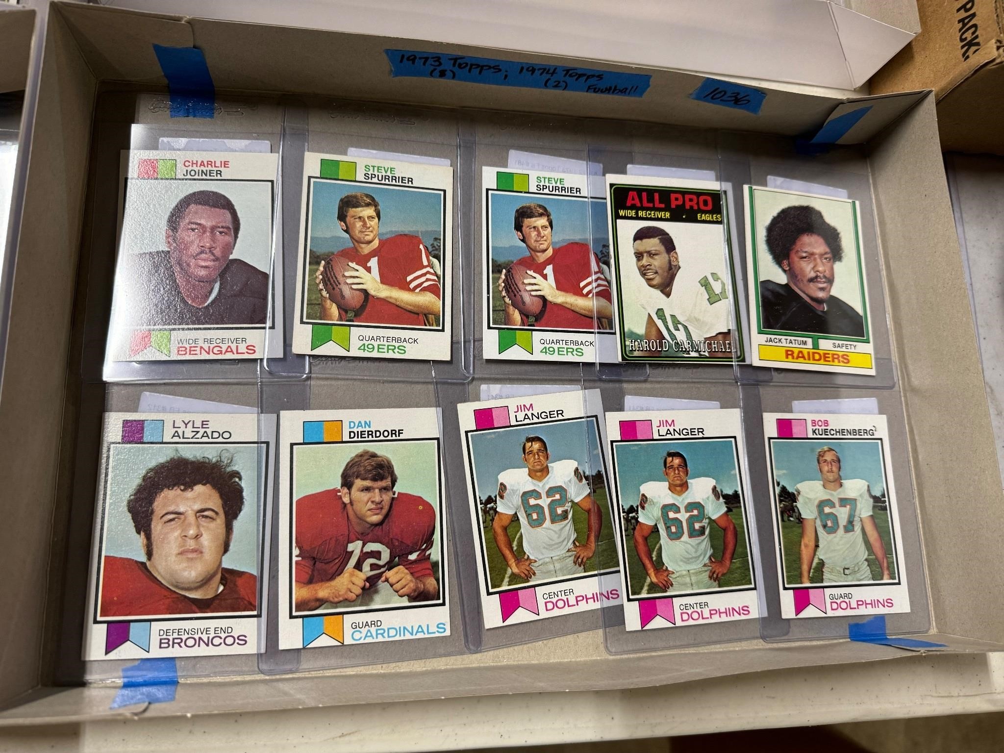 (8) 1973 Topps; (2) ‘74 Topps Football