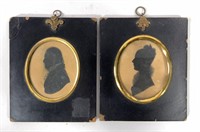 2 Silhouettes, Gen. James Campbell & wife  ca 1820