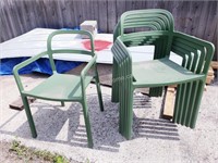 6 - HEAVY PLASTIC STACKING CHAIRS