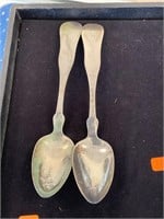 2 Boston Palmer & Balcheders Coin Serving Spoons