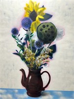 ARTIST LUCKS "FLOWERS IN A TEAPOT"