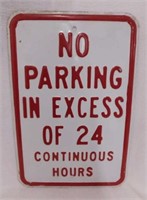 Retired No Parking embossed metal road sign,