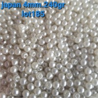 JAPAN VTG 4MM 1-HOLE IVORY PEARLS 240G