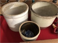 3 Stoneware Storage Crocks