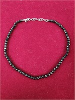 925 silver with black beads necklace