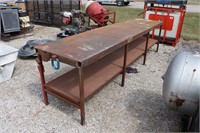 STEEL WORK BENCH - 137"X32"