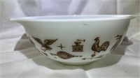 Vintage Pyrex Colonial Brown and White Mixing Bowl