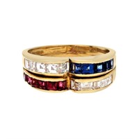 18K Gold Ring w/ 1.15ct Emerald & 1.19ctw Diam
