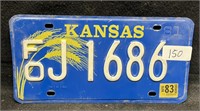 1981 KANSAS LICENSE PLATE