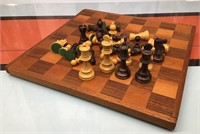 Wooden chess board & resin pieces