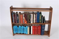 Vintage Wooden Bookshelf & Religious Books