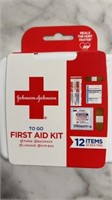 Johnson Johnson first aid kit to go. Perfect