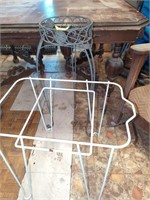 2 large metal plant stands