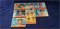 (7) 1960 Topps Baseball Cards (#'s 124, 218, 236,