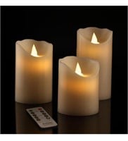 Flameless LED Candles 4" 5" 6" Set of 3 Dripless