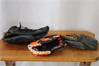 TRIO OF CHILDS AND FULL SIZE BASEBALL GLOVES